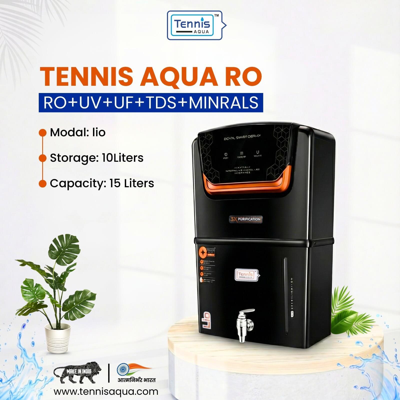 Tennis Aqua - LIO Model RO Water Purifier - RO+UV+UF+TDS+Mineral